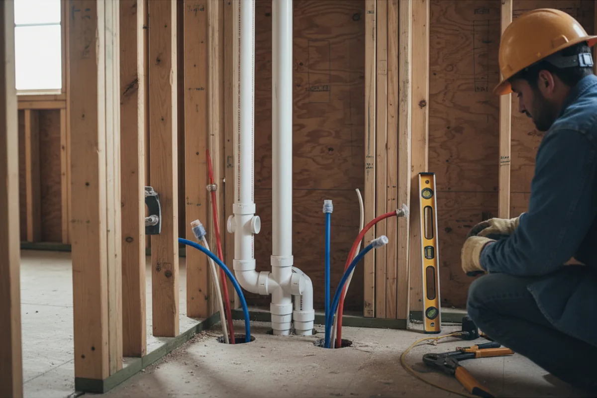 Drain and supply rough-in during Leak Detection in Capitol Heights