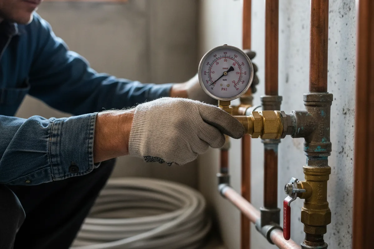 Pressure testing a repaired line during Water Line Repair in Capitol Heights